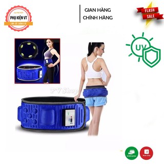 Máy Massage Bụng, Đai Massage Rung Giảm Mở Bụng, eo thon bonyon x5 xanh.