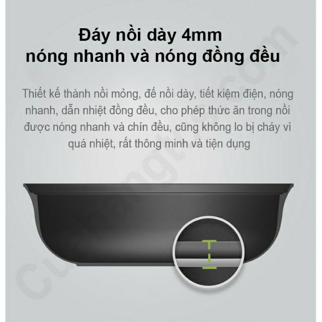 🔝 Nồi lẩu 2 ngăn 2 vị Xiaomi Mijia 4L Induction Cooker hợp kim nhôm , thép Inox 430 không gỉ 💛 [ 💯 HÀNG CHÍNH HÃNG]