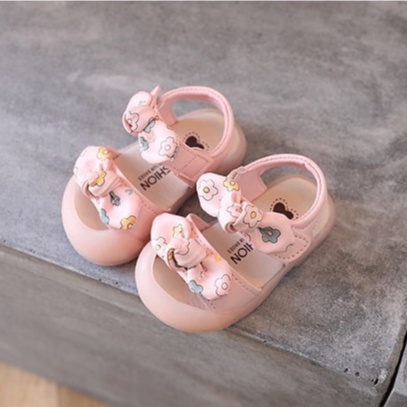 Sandal quai 2 nơ tập đi chống trượt chống vấp cho bé gái siêu xinh size từ 15-25