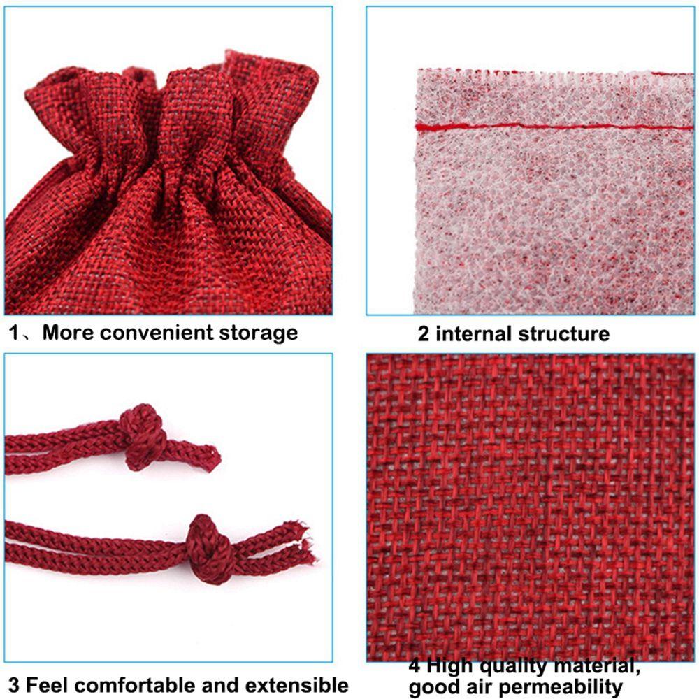 Túi Vải Lanh Đựng Trang Sức / Kẹo Giáng Sinh Có Dây Rút Tái Sử Dụng Được