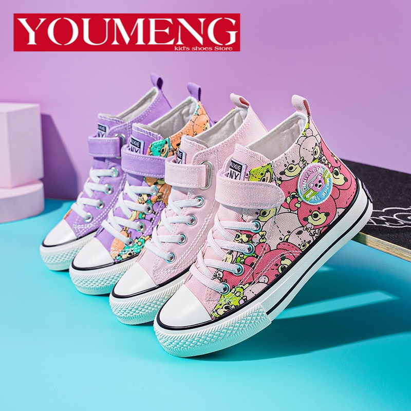 Giày Thể Thao Vải Cổ Cao Thời Trang Mùa Xuân Dành Cho Bé Gái 2022 Size 31-37