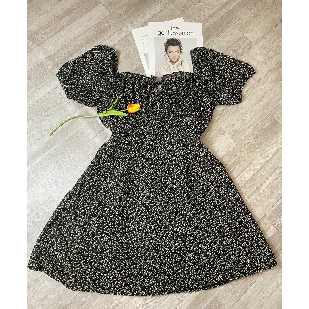 BIGSIZE Đầm hoa ngực nhún Anna Dress