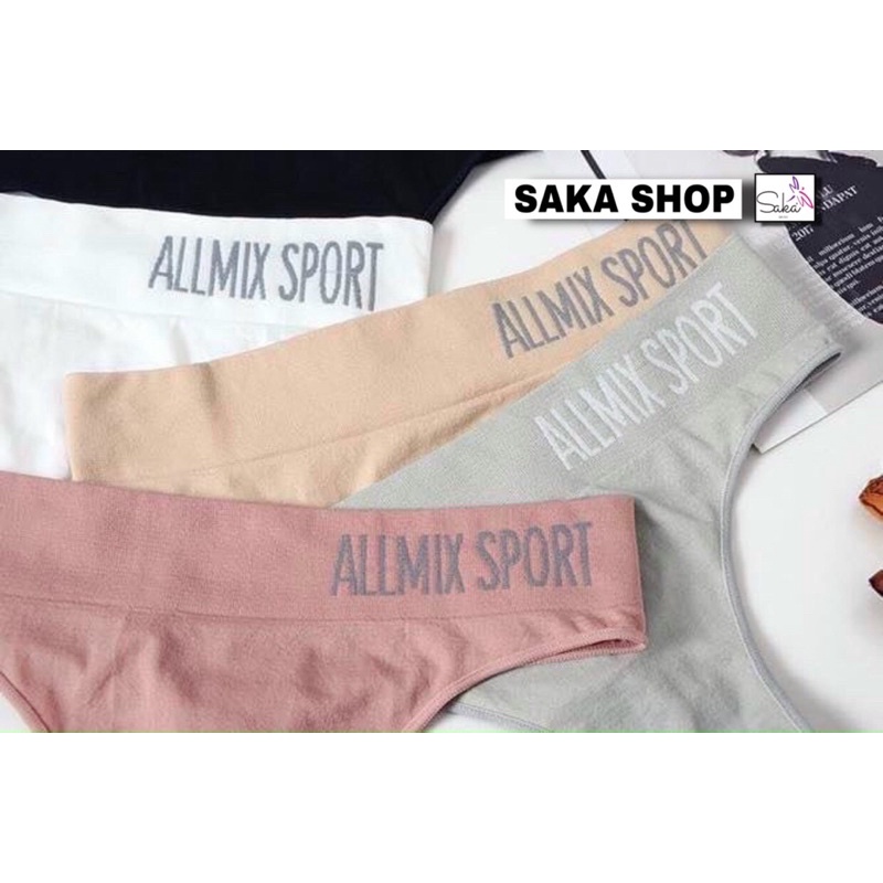 Quần lót nữ lọt khe vải cotton in chữ phong cách thể thao