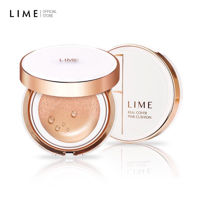 PHẤN NƯỚC CHO DA DẦU LIME CUSHION REAL OVER PINK HÀN QUỐC - 15GR