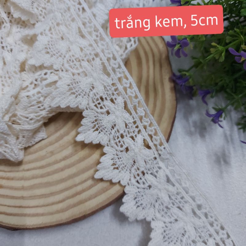 Ren chỉ cotton trang trí , size 5cm .