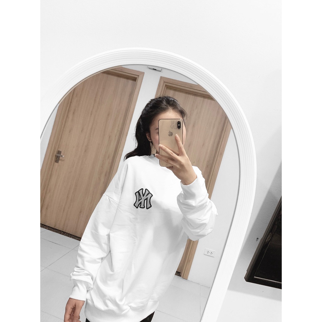 Áo sweater MLB NYC nỉ da cá dài tay form rộng , phông dài tay unisex, Zoeclothing