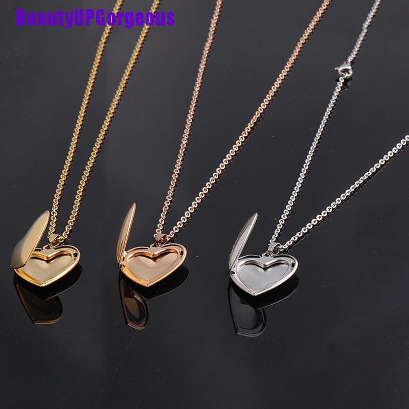 Vòng cổ Mặt Khóa Trái Tim Mở Được Dùng Làm Khung Hình Cho Nam Và Nữ