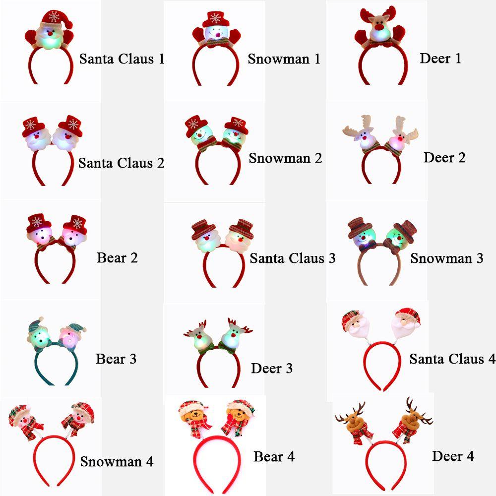 Băng Đô Cài Tóc Hình Ông Già Noel Và Người Tuyết Có Đèn Trang Trí Giáng Sinh