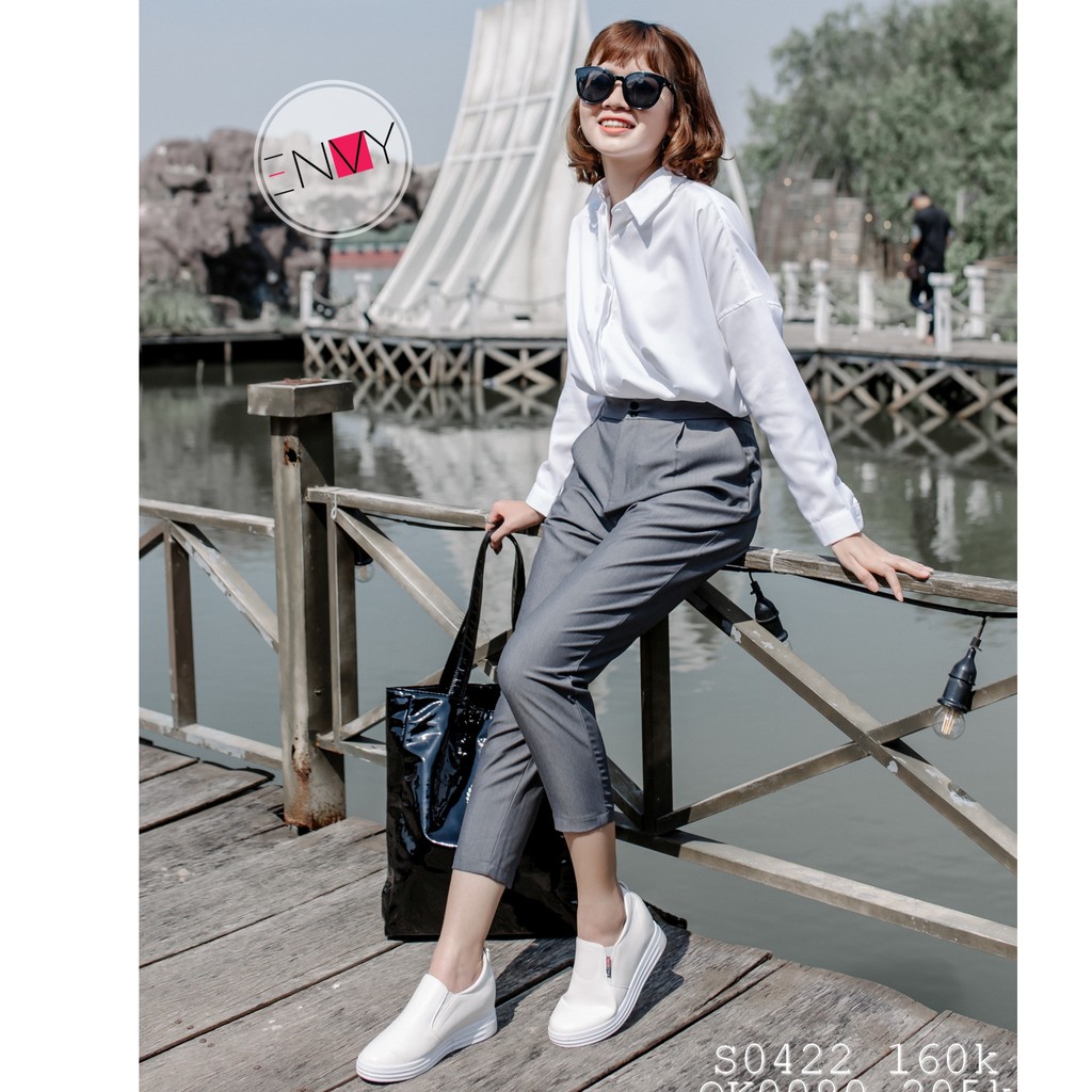 Quần Baggy Cotton ENVY (Nút gài, lưng vải) - QK0090