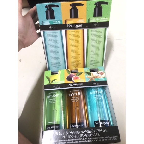 Set 3 chai tắm Neutrogena Rainbath Collection Shower And Bath Gel