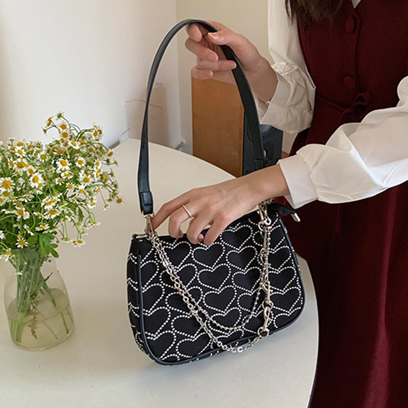 Ielgy Niche Túi Xách Đeo Vai Một Bên Vai Hình Trái Tim Cổ Điển Cá Tính Cao Cấp Dễ Phối Đồ Dành Cho