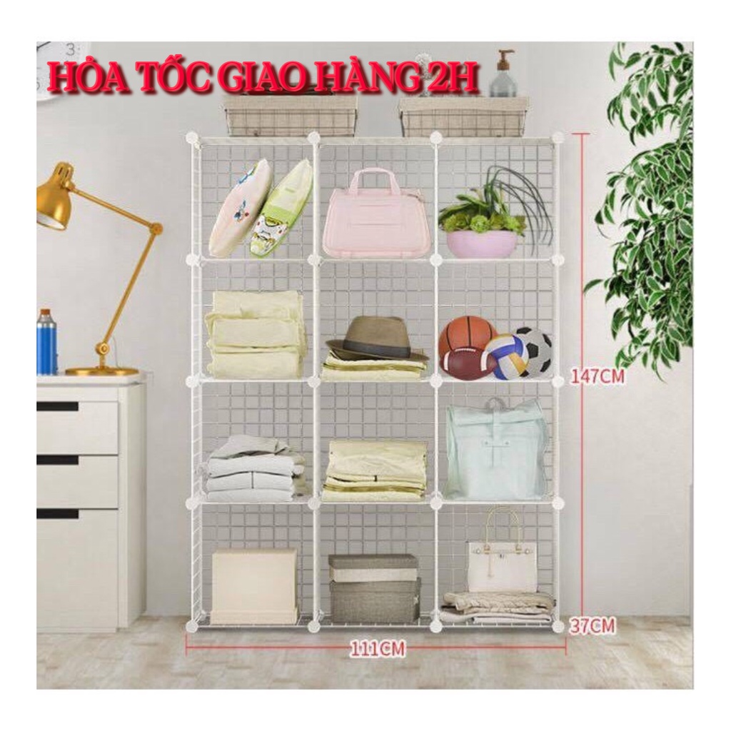 [BÁN THEO TẤM. TẶNG CHỐT GẮN ] Tủ lưới đựng quần áo,tủ sách,tủ decor để đồ đa năng tiện ích