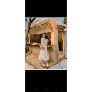 Đầm midi cột eo