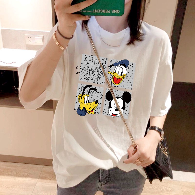 NRVP Áo Thun Nữ Tay Ngắn In Chữ Thời Trang Hàn Quốc