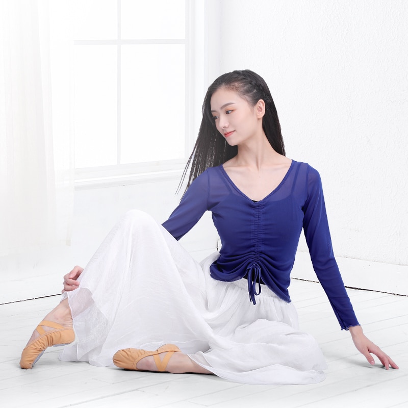 Áo lưới dài tay cho vũ công múa ba lê phong cách thời trang