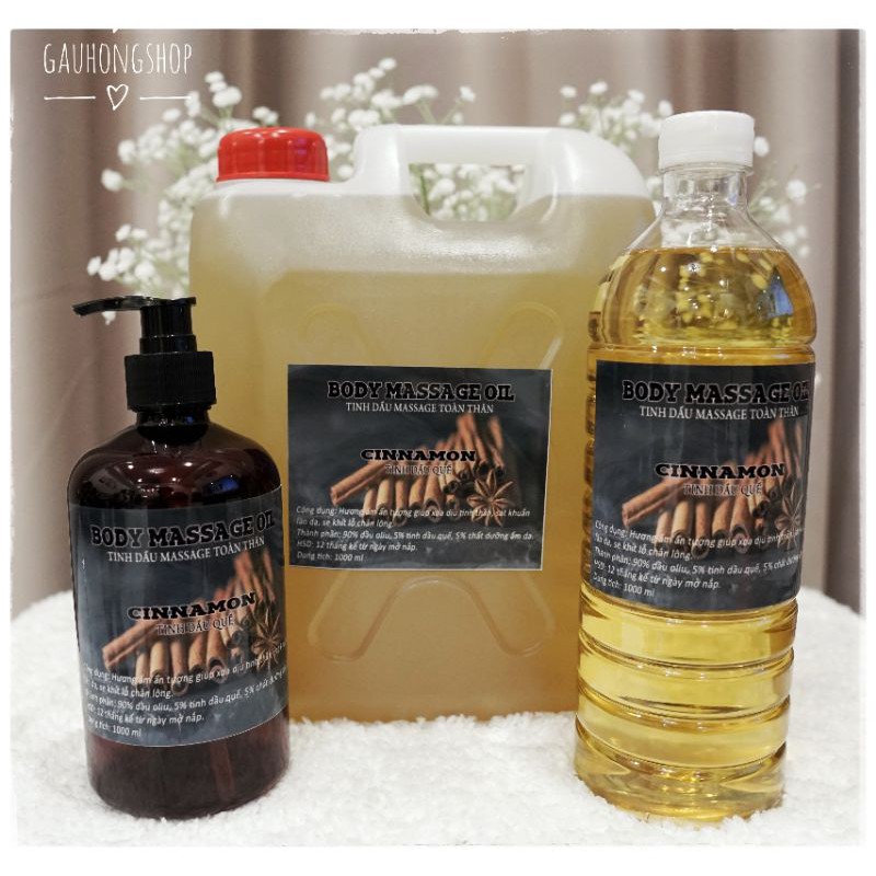 DẦU MASSAGE( SẢ CHANH, SẢ, BẠC HÀ, LÀI, HOA HỒNG, LAVENDER, LAN, QUẾ, TRÀ XANH, BABY OIL, KHÔNG MÙI)) 1000 ML