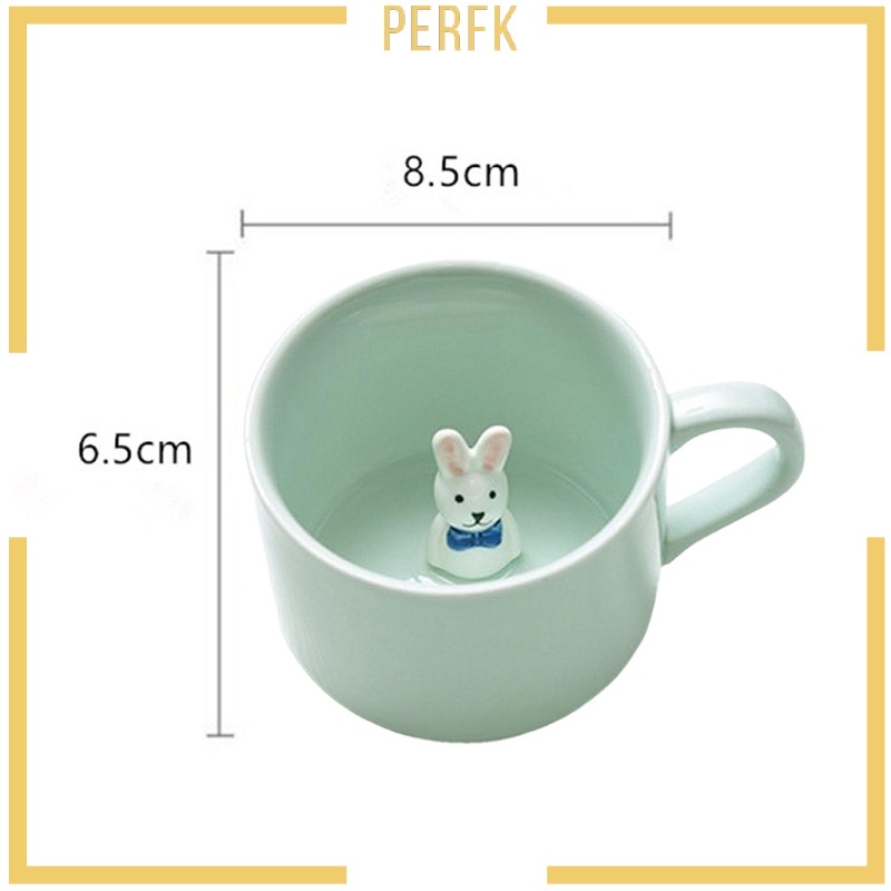 Cốc Sứ Uống Cà Phê / Trà Sữa In Hình Động Vật Hoạt Hình 3d Dễ Thương