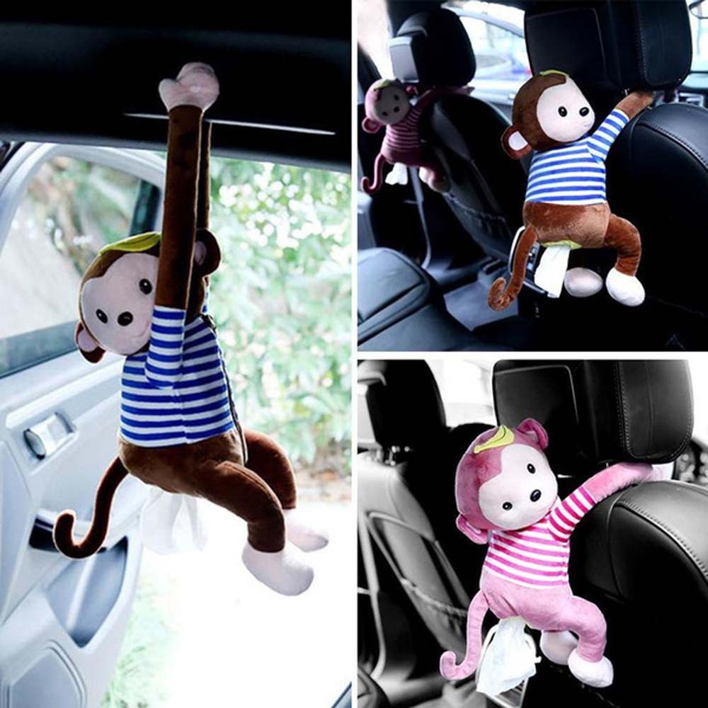 Hộp đựng khăn giấy hình chú khỉ hoạt hình ngộ nghĩnh sáng tạo cho xe hơi
