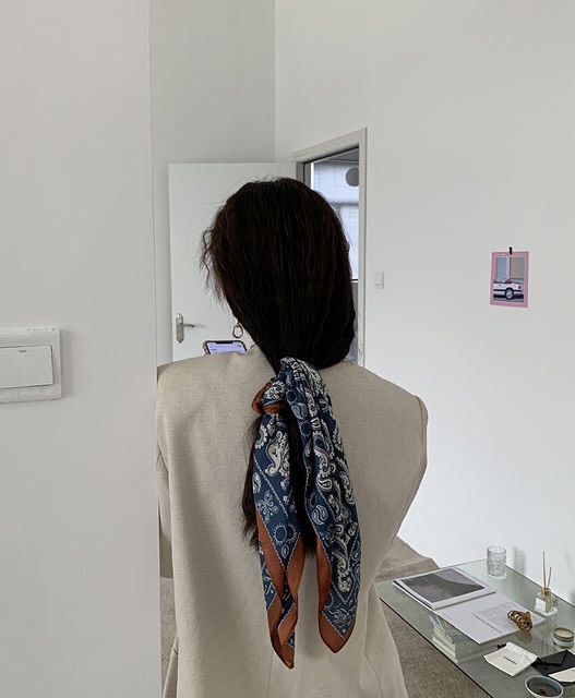 Khăn lụa turban làm áo - Khăn bandana làm áo size 70x70cm