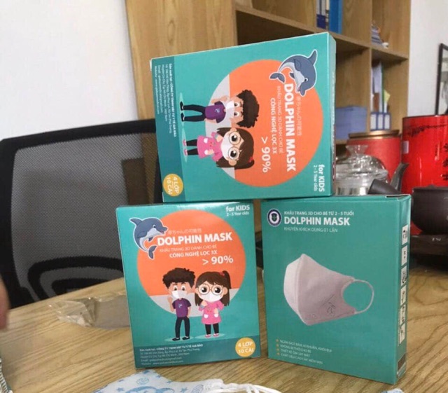 Khẩu trang 3D DOLPHIN MASK ( KHẨU TRANG DÀNH CHO BÉ TỪ 2-5 TUỔI