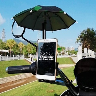Ô dù mini trang trí trên xe máy/ ô tô/ xe đạp, che mưa che nắng cho điện thoại