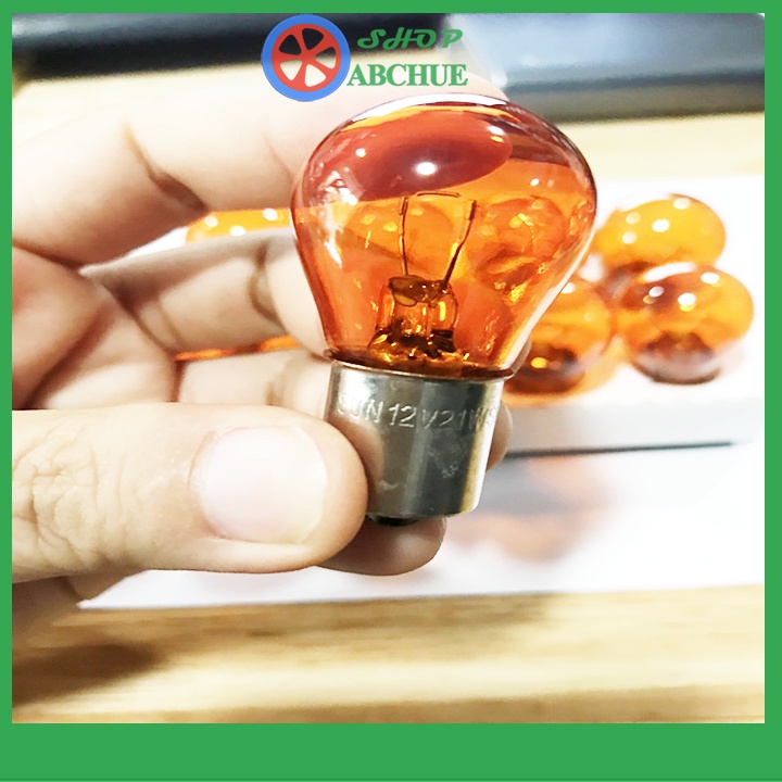 Bóng Đèn Xi Nhan Ô Tô  1 tóc Chân Cài 12V21W -24V21W Màu Vàng