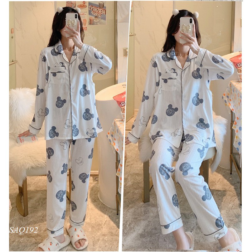 [Mã FAMARAL2 giảm 10K đơn 50K] Bộ Bầu Dài Tay Sau Sinh-SAQ192 CHẤT MẶC HÈ THU MỎNG MÁT