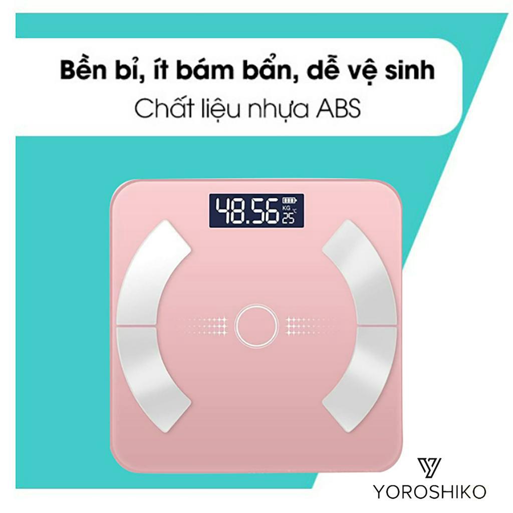 Cân điện tử sức khỏe Thông Minh Yoroshiko có kết nối bluetooth tiện lợi cho gia đình