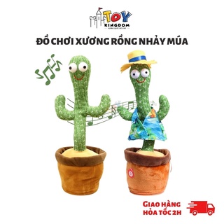 Đồ Chơi Xương Rồng Nhảy Múa AHIHI, Nhại Giọng, Biết Nói, 120 Bài Hát Tiếng Việt, Có Đèn, Sạc USB