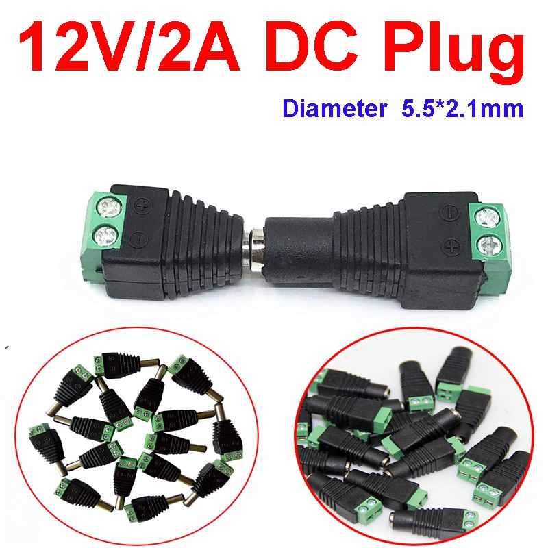 Đầu Cắm Dc 12v / 2a 5.5x2.1mm Cho Máy Ảnh