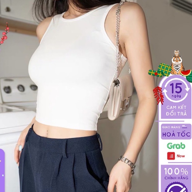 Áo croptop nữ C-03 sát nách ba lỗ thun không tay kiểu ôm body | BigBuy360 - bigbuy360.vn