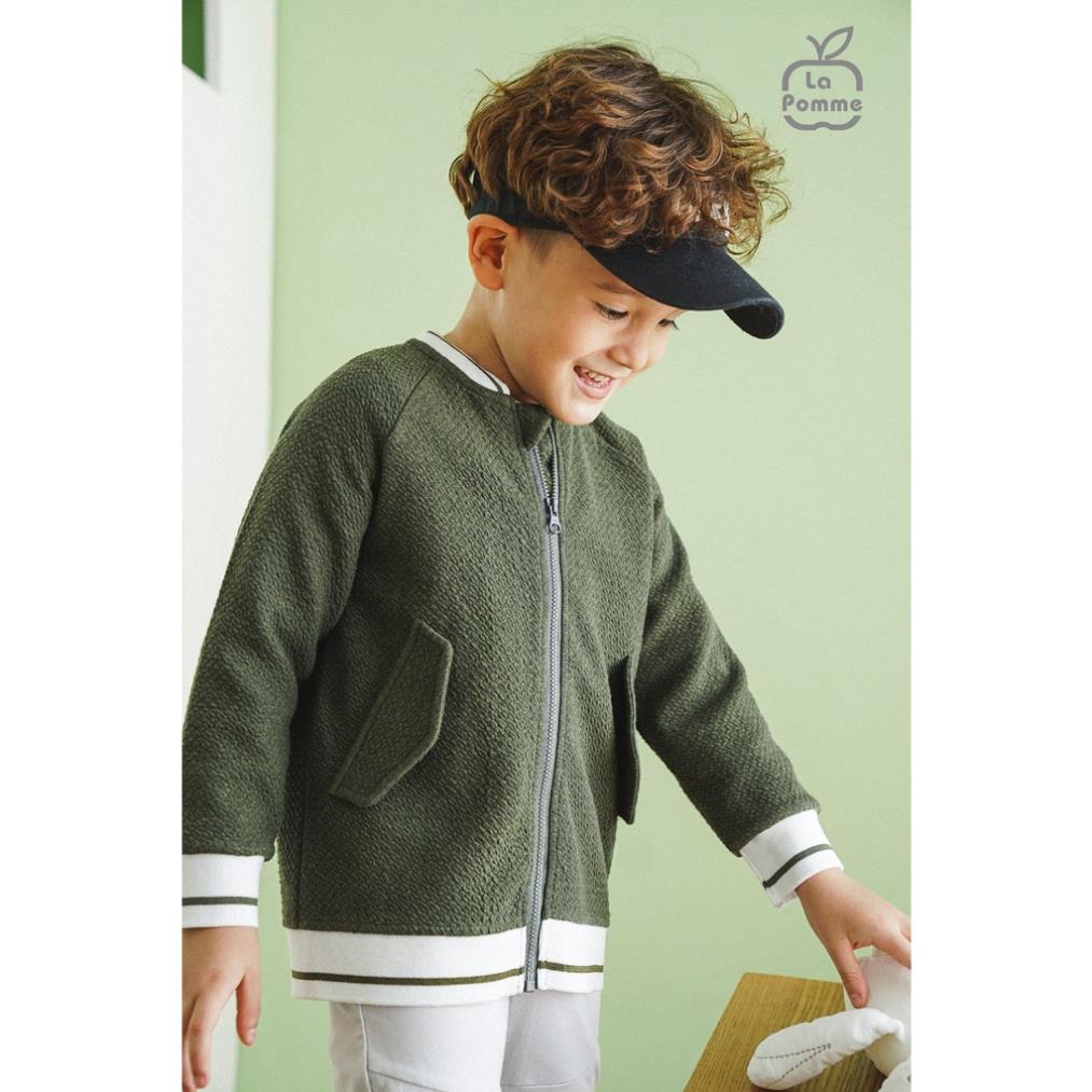 La pomme C030 Áo khoác xốp túi lớn La Pomme - Xanh rêu