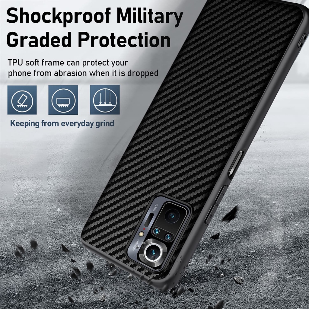 Ốp Điện Thoại TPU Mềm Mỏng Họa Tiết Sợi Carbon Cho Redmi 9T K40 Note 10 10S Poco M3 Pro F3 Xiaomi Mi 10T