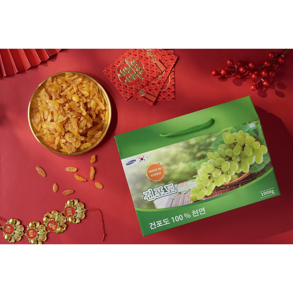 Nho khô Hàn Quốc hộp quà loại 1kg