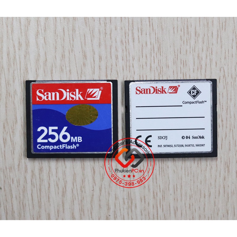 Thẻ nhớ CF Card SanDisk 64mb 128mb 256mb 512mb 1gb 2gb 4gb chính hãng cho CNC, PLC, cơ khí chính xác