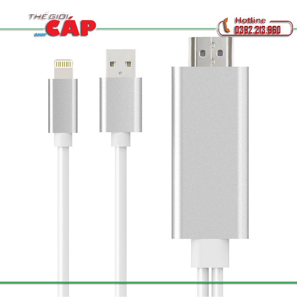 Cáp HDMI To Lightning Cho Iphone Kết Nối Tivi Dài 2m