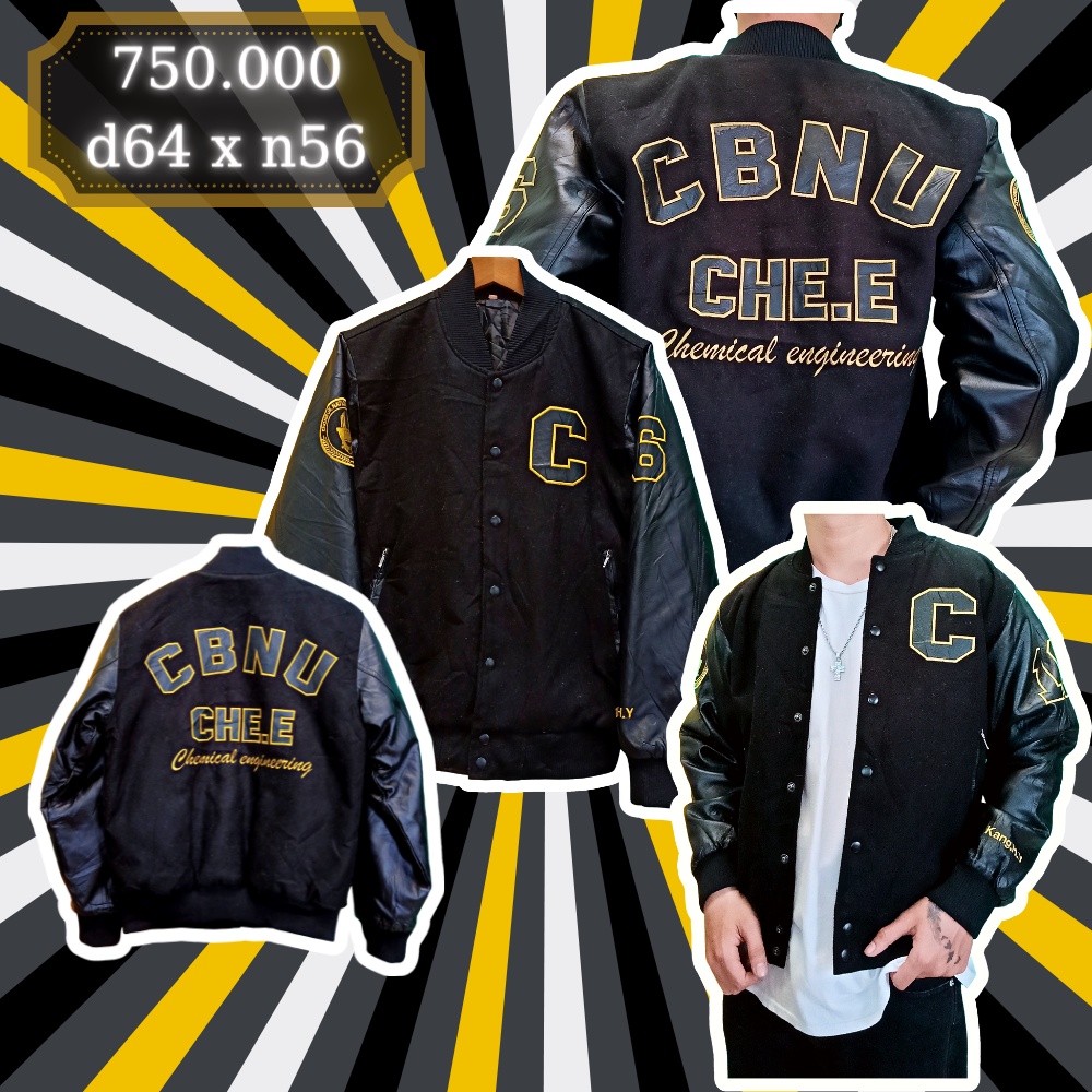 Varsity Jacket 2hand Korea loại 1 cao cấp màu đen