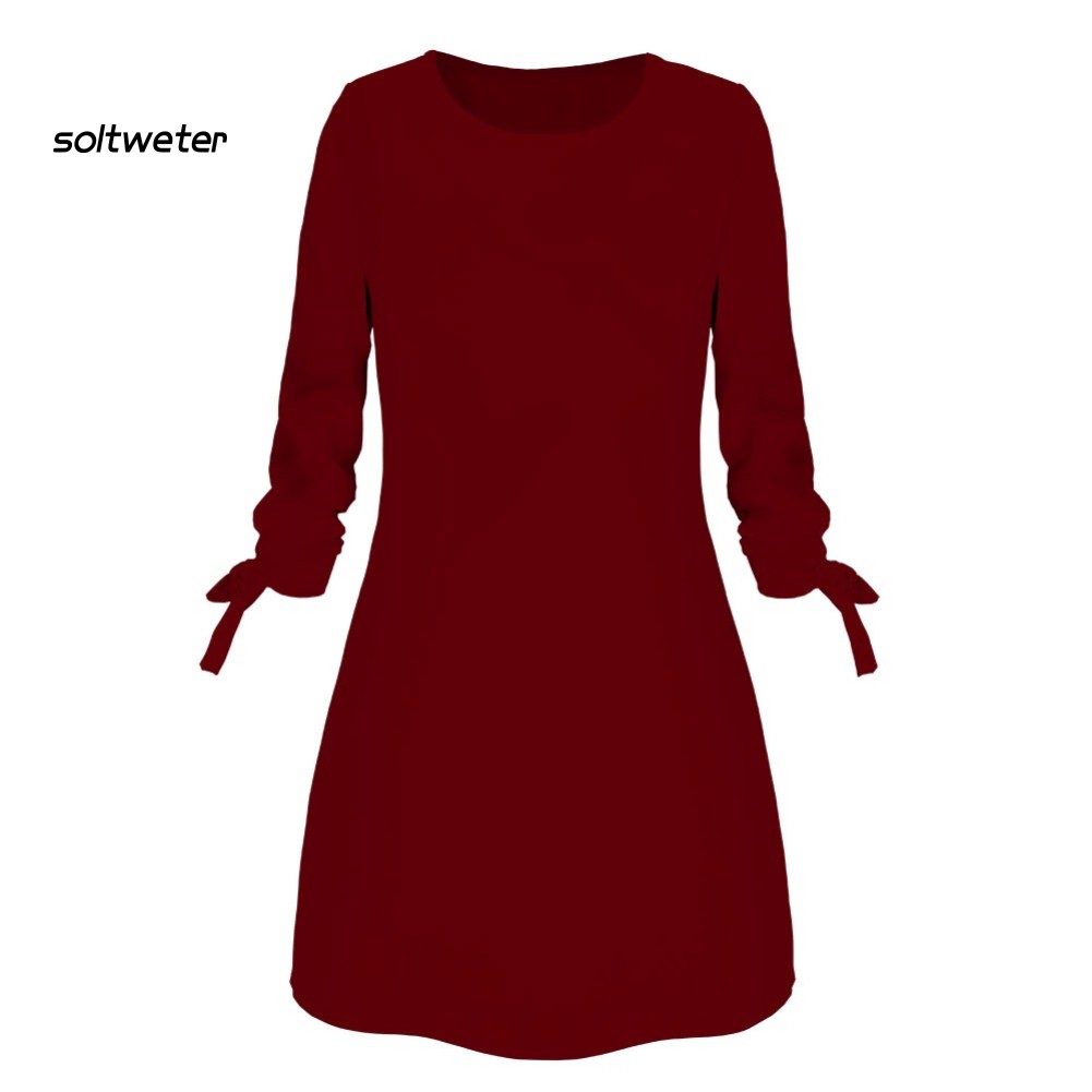 Đầm Tay 3/4 Dây Rút Thời Trang Cho Nữ