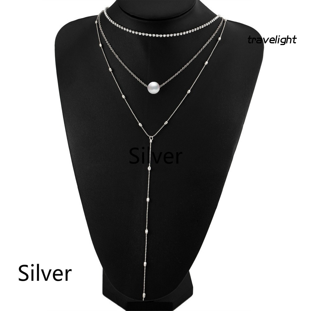 Vòng Cổ Choker Nhiều Lớp Đính Ngọc Trai Nhân Tạo Thời Trang Dành Cho Nữ