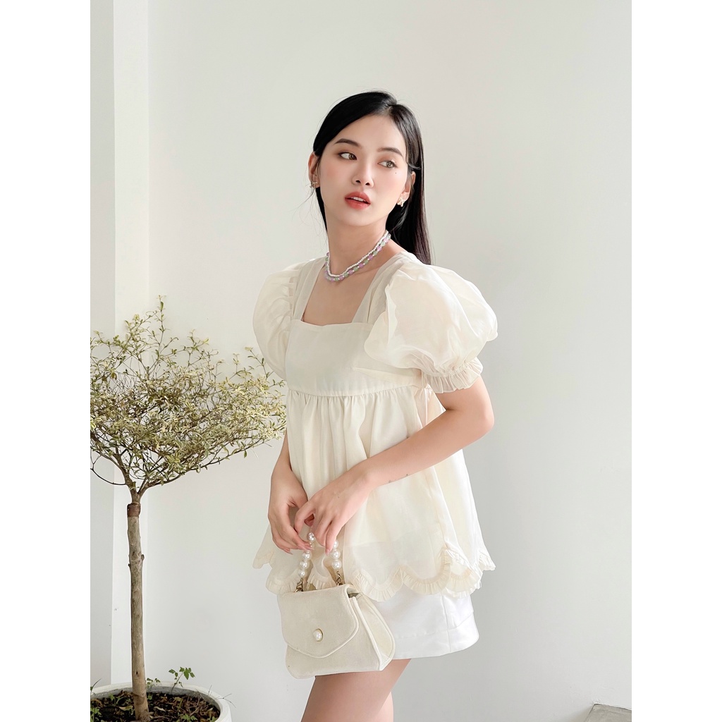 Lunar blouse - Áo tơ tay bồng