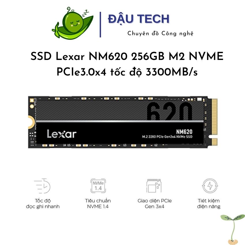 Ổ cứng SSD Lexar NM620 256GB M.2 2280 PCIe 3.0x4 tốc độ 3300mb/s - (LNM620X256G-RNNNG) hàng chính hãng bảo hành 5 năm