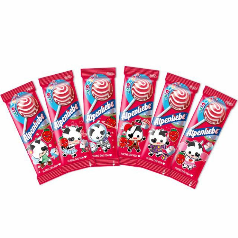 Kẹo Mút Alpenliebe Sữa Caramen/Dâu kem [TÚI 50 QUE]