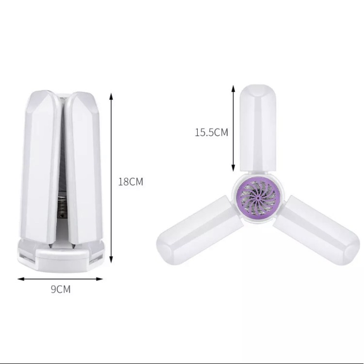 Đèn led 3 cánh quạt bắt muỗi 45w sáng trắng