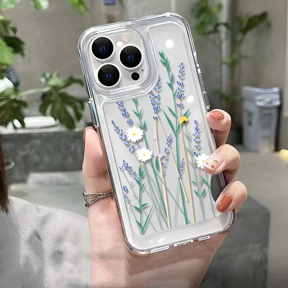 Ốp Điện Thoại Trong Suốt Hình Hoa Oải Hương Cho iphone 14 Plus 11 13promax 12 7Plus X XS Max 7 8 SE 2020
