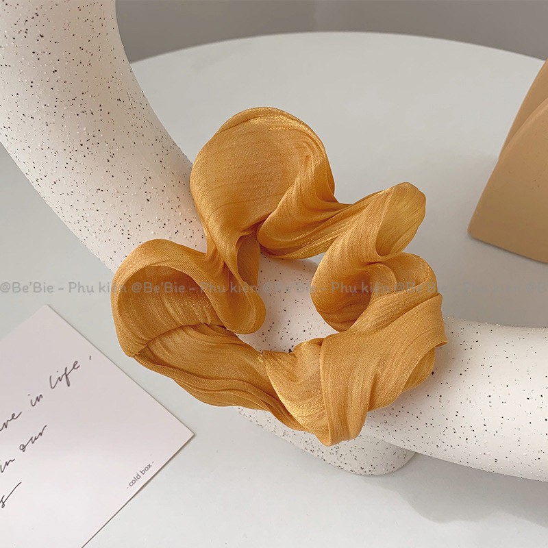 Scrunchies lụa xatin ánh nhũ dễ thương BeBie BP169