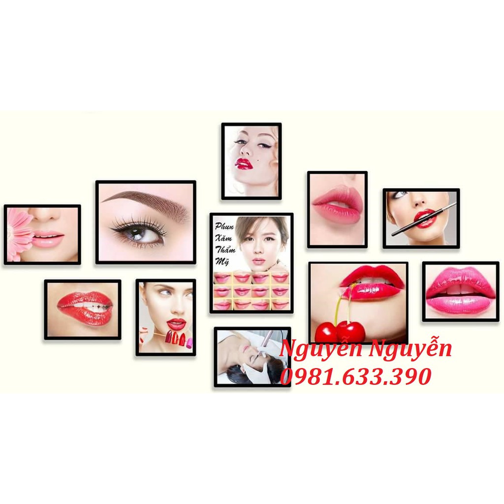 GIÁ XƯỞNG: Bộ 11 Tranh Spa Phun Xăm Thẩm Mỹ