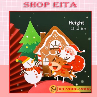 Set cắm giáng sinh trang trí bánh kem, trang trí bánh sinh nhật