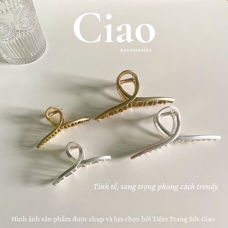 Kẹp tóc càng cua kim loại bản trơn mã 10 phong cách trendy Ciao accessories