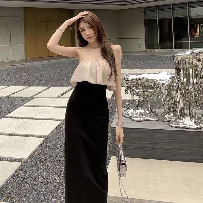 Đầm Trễ Vai Phối Bèo Thiết Kế Ôm Sát Tôn Dáng