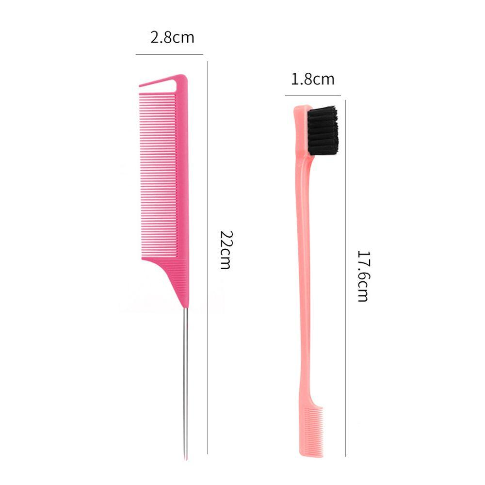 Set 2 Lược Chải Tóc Tạo Kiểu Hai Đầu Bằng Thép Không Gỉ Chuyên Dụng Cho Thợ Cắt Tóc